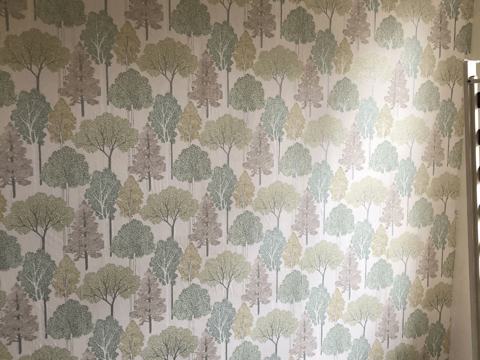 Picture of designer wallpaper hanging carried out by Painters and Decorators Birmingham