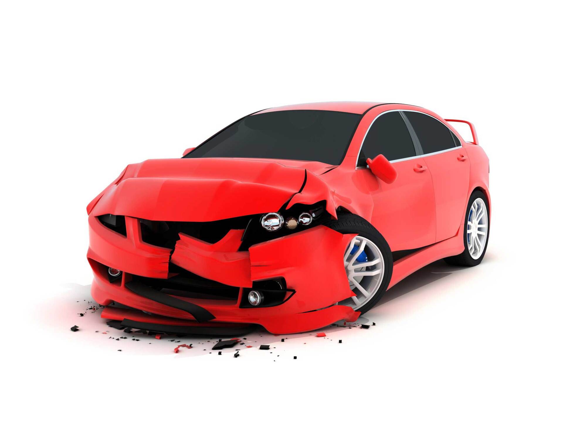 Red Crashed Car — Pittsburgh PA — Ray Donch Body Werks and Auto Repairs Red Crashed Car — Pittsburgh PA — Ray Donch Body Werks and Auto Repairs