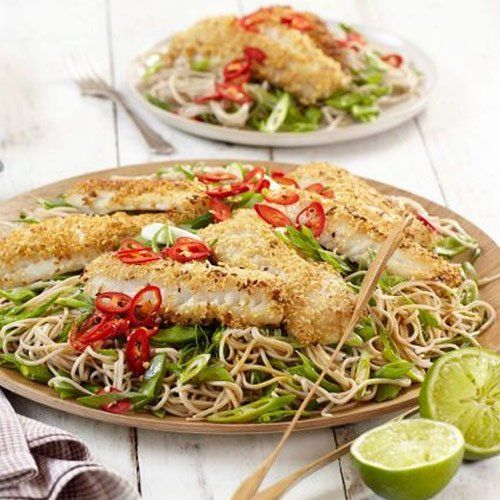 Check our Sesame Crusted Flippin' Ling on Polenta Cake, Tomato Salsa, Watercress and Radish Salad recipe Sesame Crusted Flippin' Ling on Polenta Cake