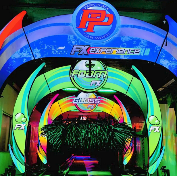 in the tunnel at Park Place Car Wash in Florida