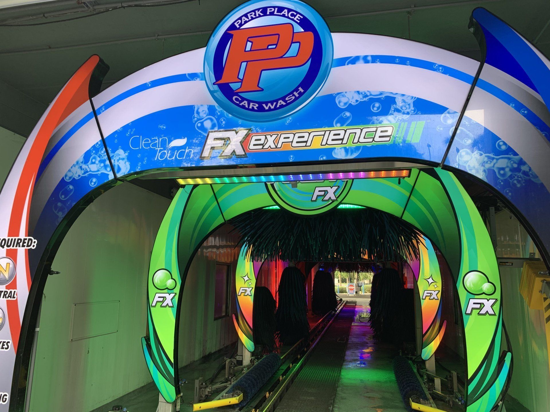 in the tunnel at Park Place Car Wash in Florida