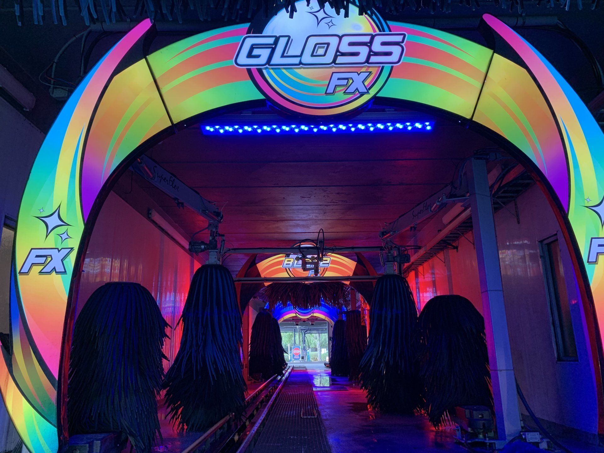 in the tunnel at Park Place Car Wash in Florida
