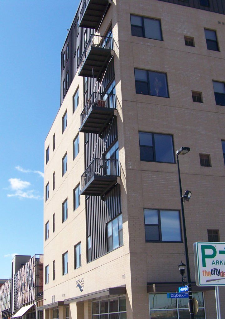 a building with balconies
