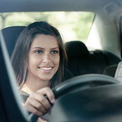 a girl driving