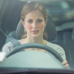 A girl driving