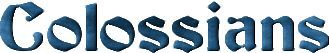 The word colossians is written in blue on a white background.