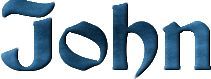 The name john is written in blue letters on a white background.