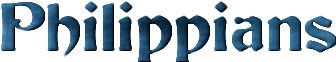 The word philippians is written in blue on a white background.