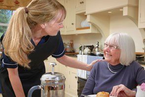 In-home Caregivers — Woman Assisting Old Woman in Oklahoma City, OK In-home Caregivers — Woman Assisting Old Woman in Oklahoma City, OK