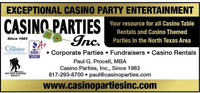 An advertisement for exceptional casino party entertainment