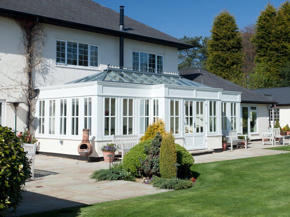 Light Brown Home Conservatory Addition Installed by Holts Orangeries.