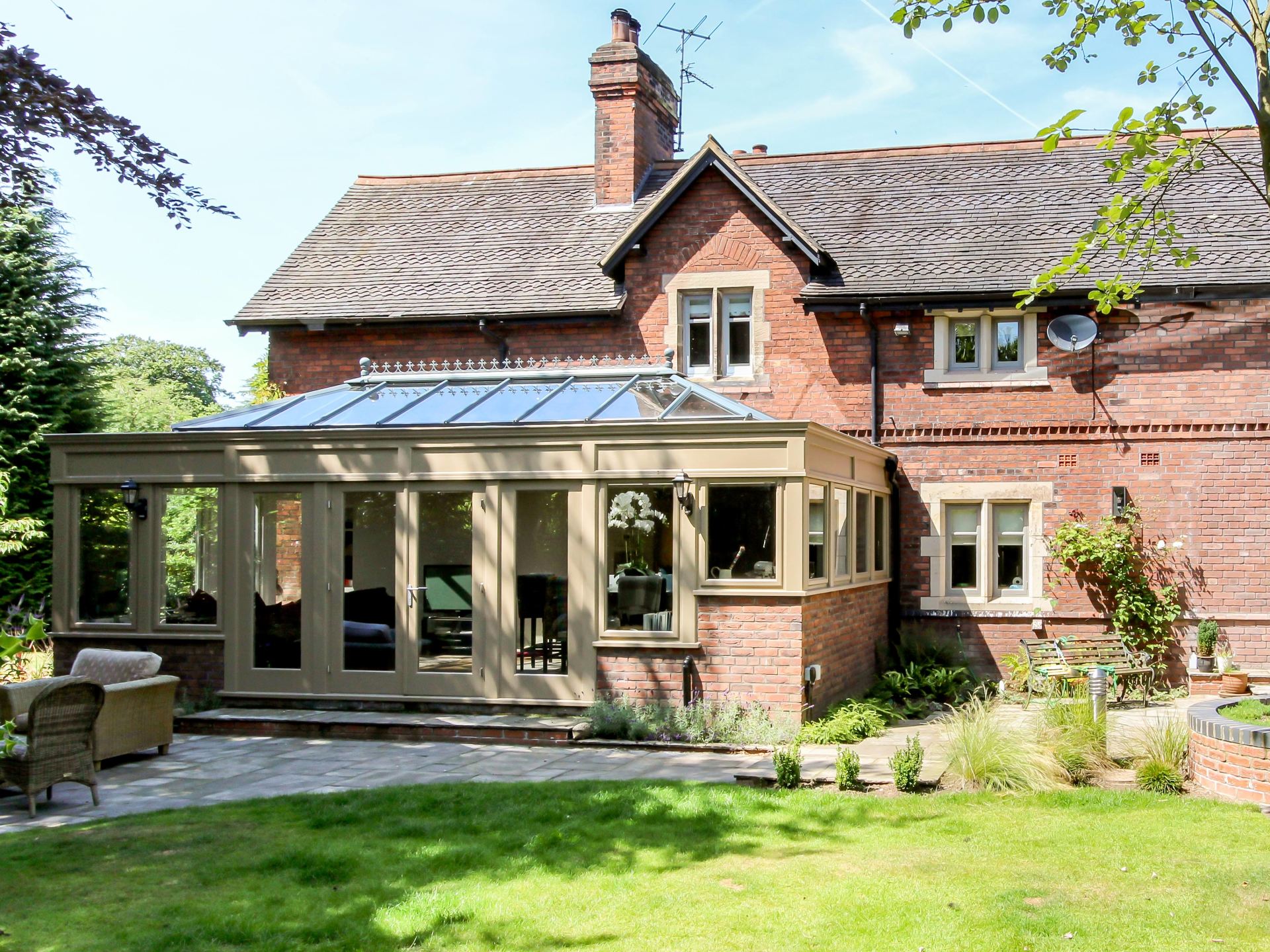 Beige Colouored Home Orangery Installed by Holts Orangeries.