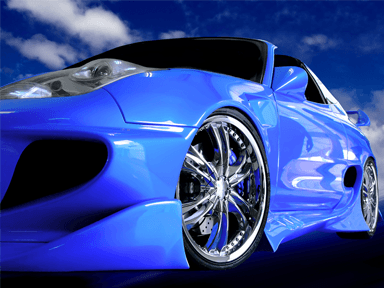 veicolo sportivo blu elettrico