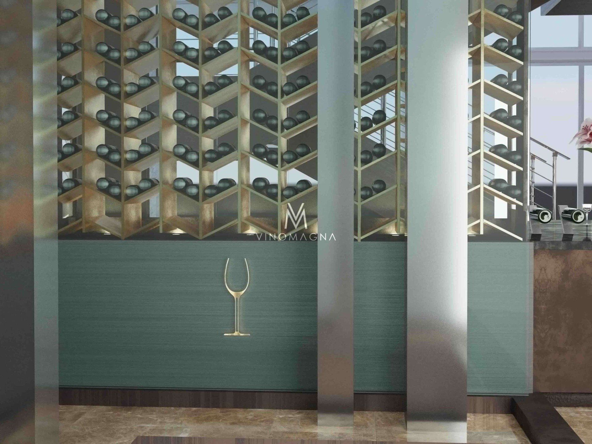 Bespoke Wine Display Internal view Vinomagna