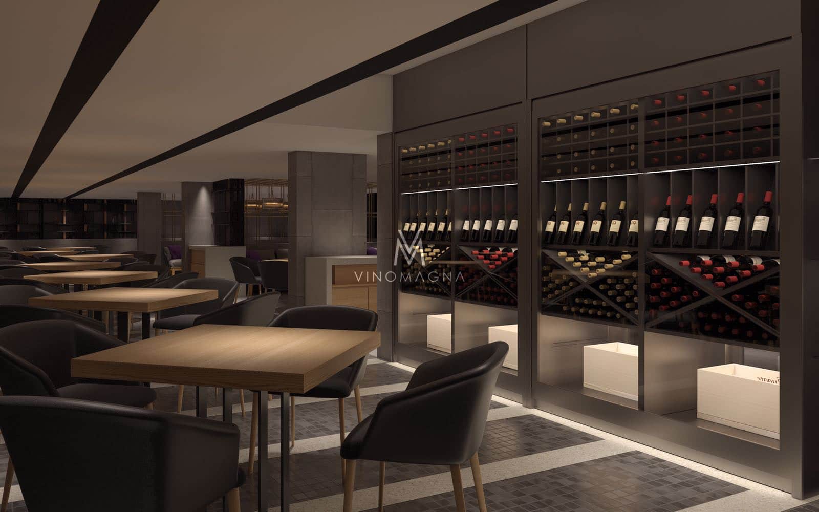 custom restaurant wine display vinomagna