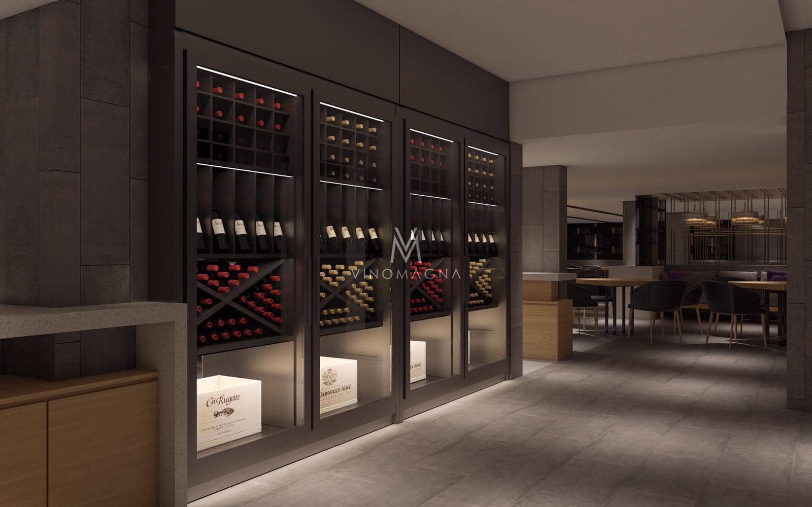 Vinomagna Custom restaurant wine display