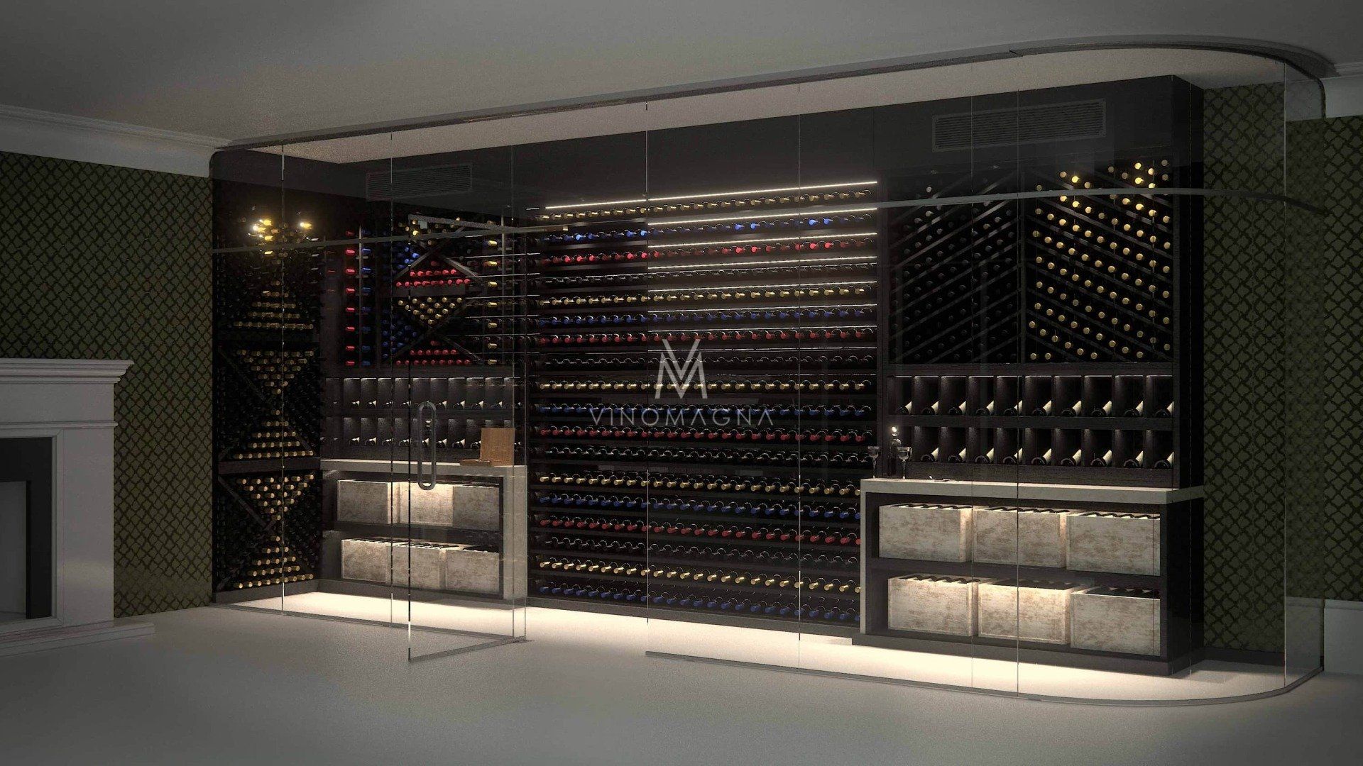 custom wine wall background vinomagna