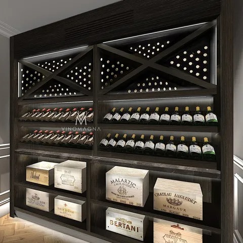 Small Wine Cellar With Freestanding Display Vinomagna Small Wine Cellar With Freestanding Display Vinomagna