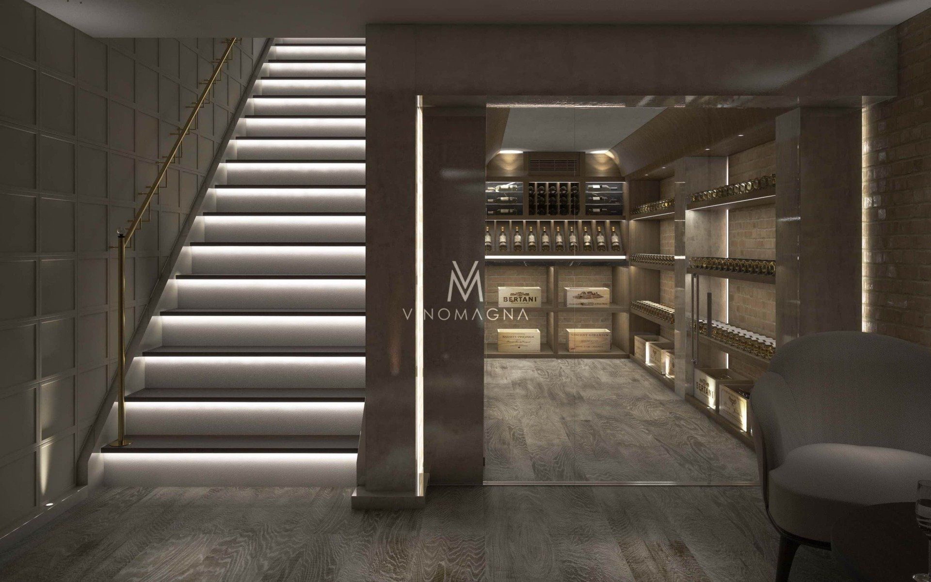 White Wine Cellar with Glazed Door Back Vinomagna