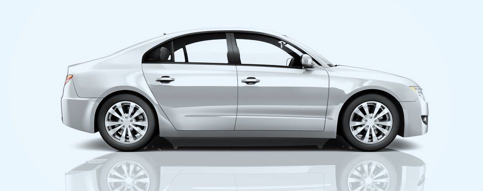 A new silver car