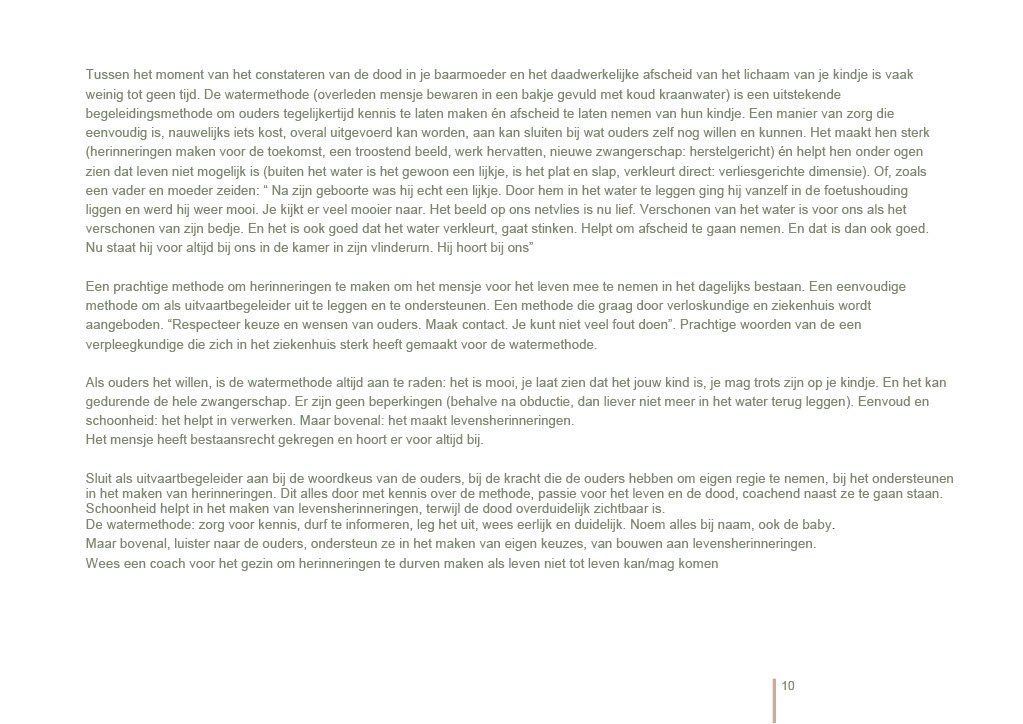 Uitleg werkstuk wateropbaring. 
