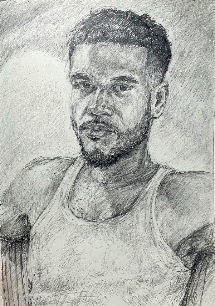 Anthony Young, Pavel, 2019, Pencil on paper, 8.25 x 11.75 inches