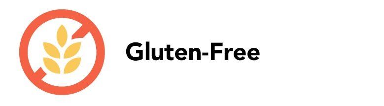 A gluten free sign with a wheat ear in a red circle.