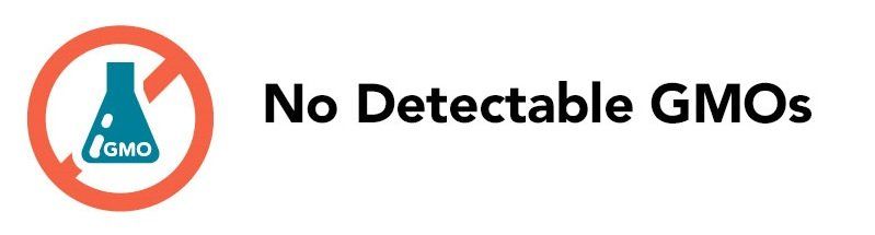 A sign that says no detectable gmos on it