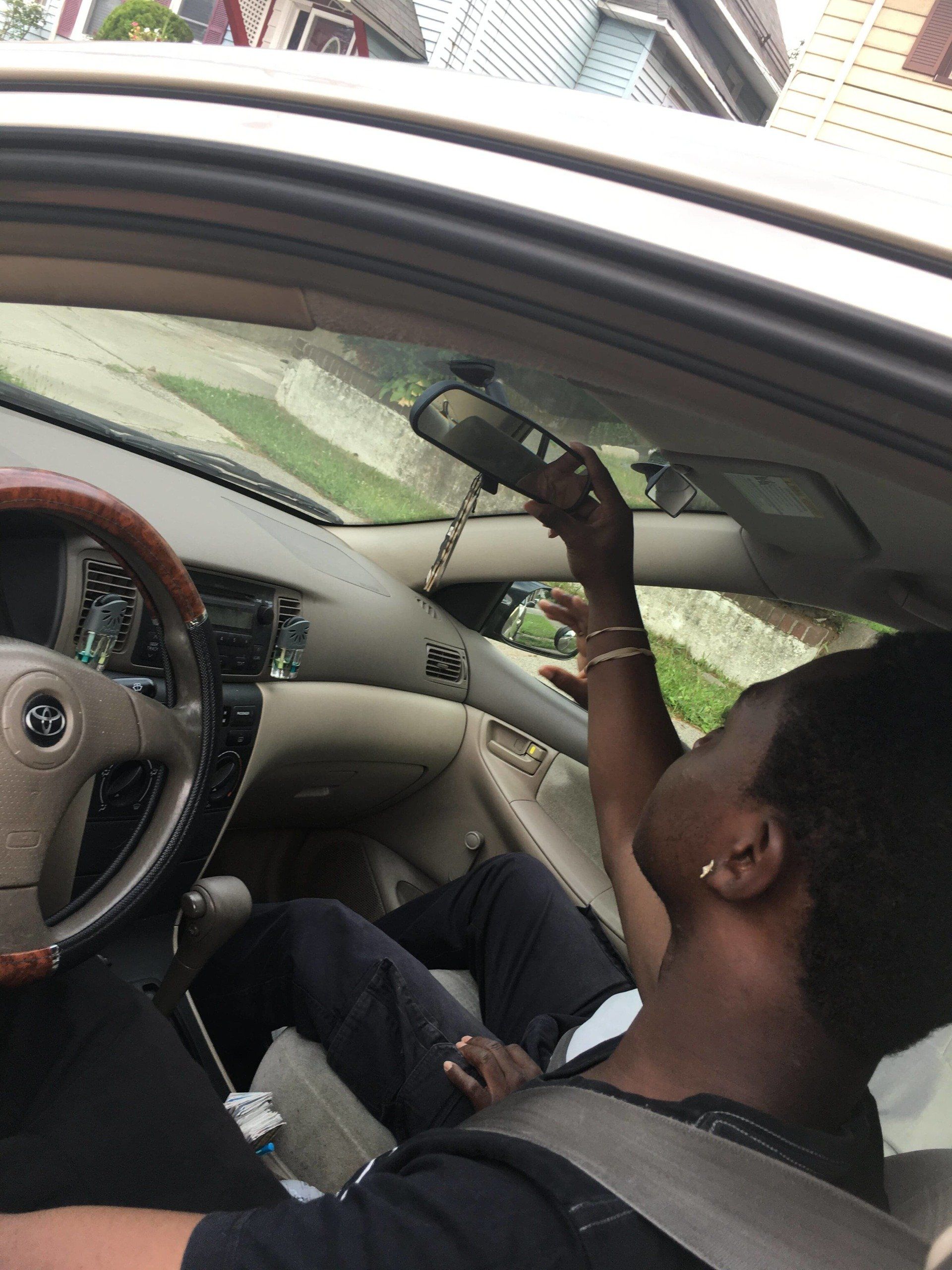 checking mirror - Driving School in Dumont ,NJ