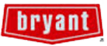 Bryant logo: Red and white text in a red pentagon-shaped box.