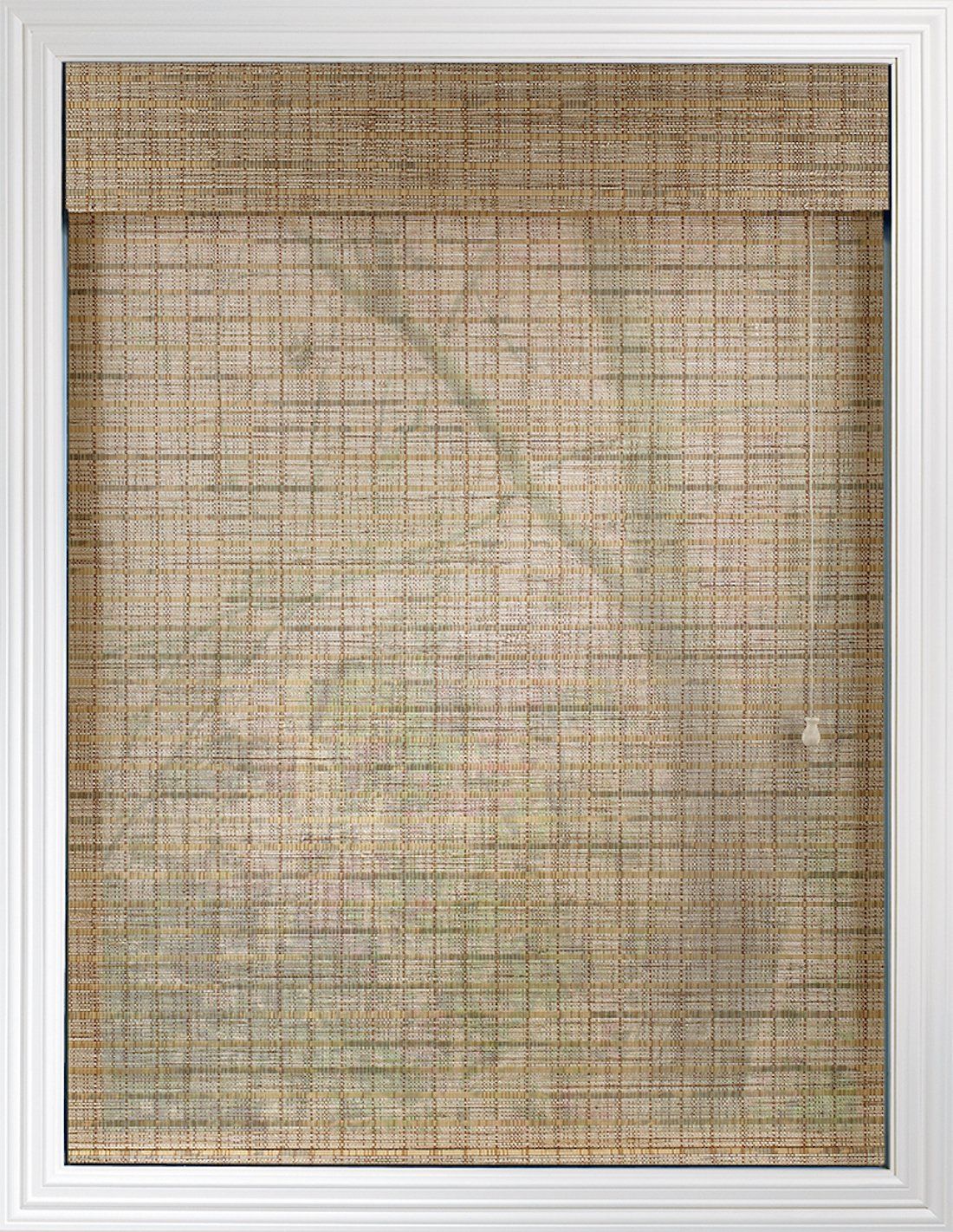 Gold wood woven shades