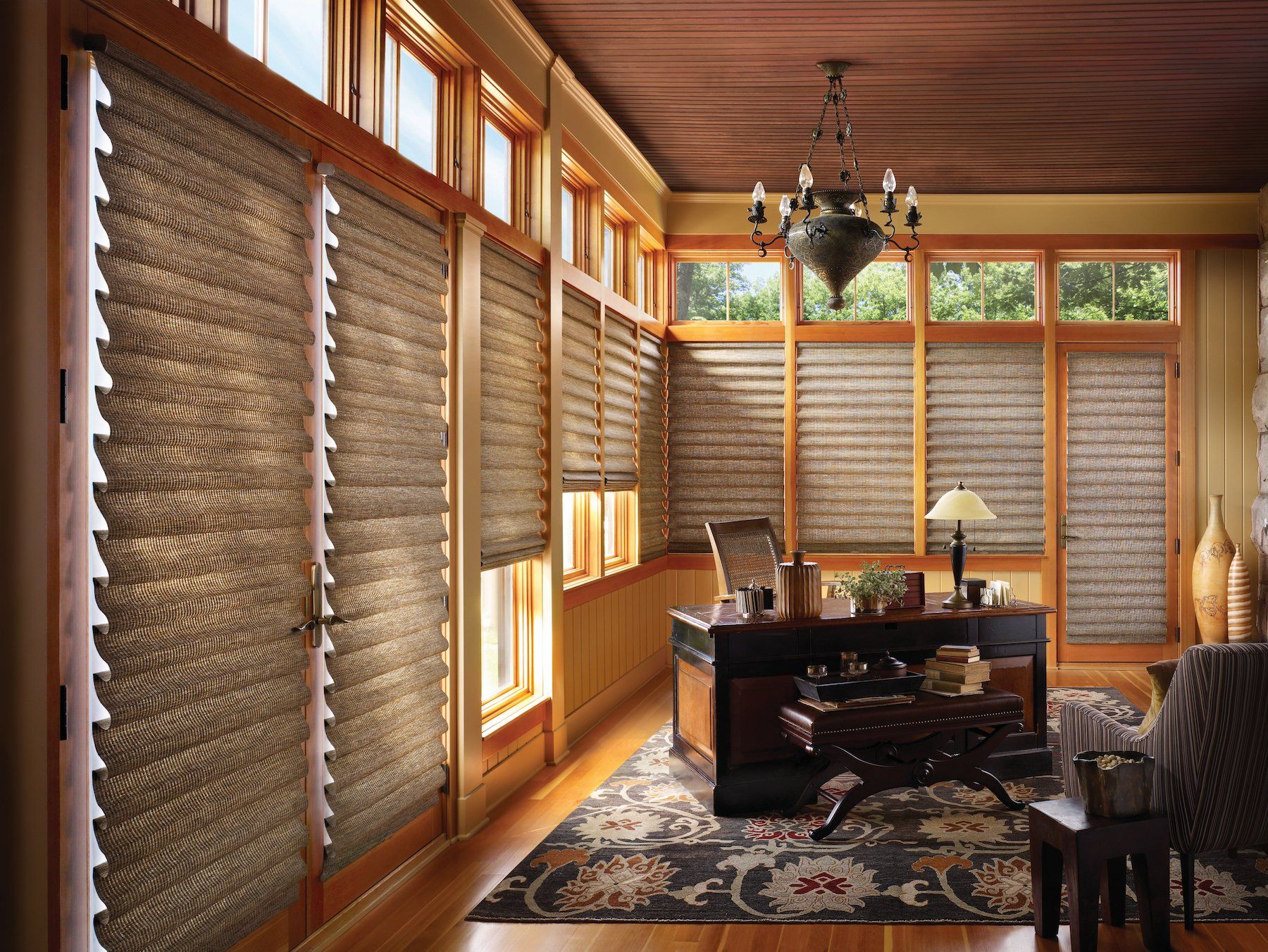 Living room with Vignette Shades in Black Diamond, WA