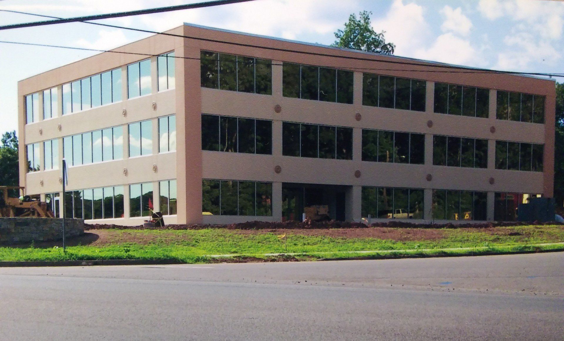 Exterior view of a newly constructed commercial building