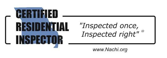 Certified Residential Inspector logo. Blue Missouri outline, black text: 