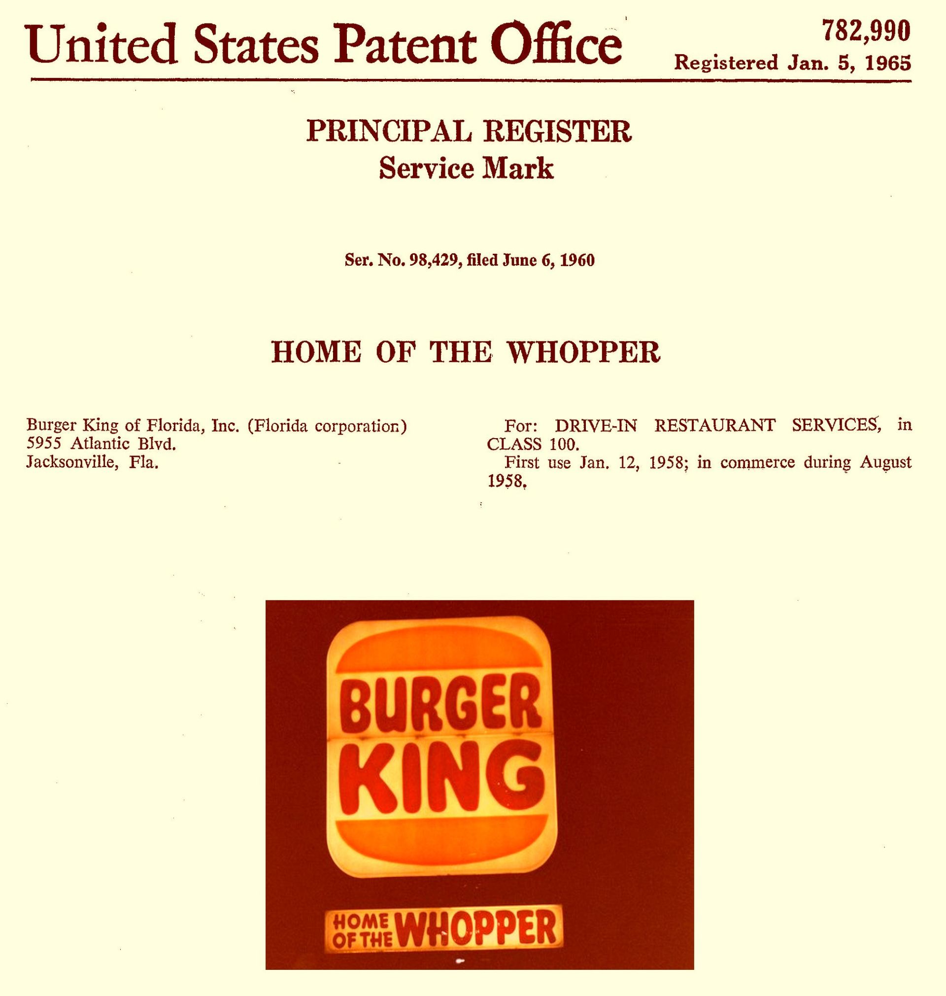 Trademark document from the US Patent Office for 