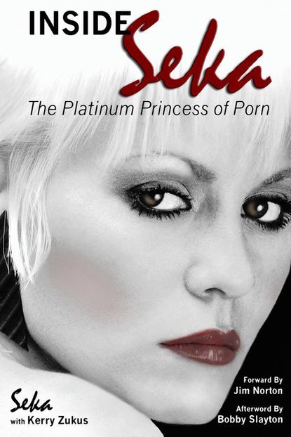 Book cover: Close-up of Seka, platinum blonde with red lipstick, title 