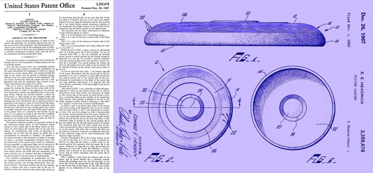 Patent document with diagrams of a disc-shaped object, potentially a wheel or similar component.