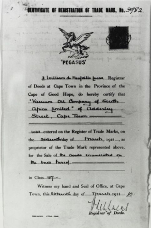 Certificate of trade mark registration for 