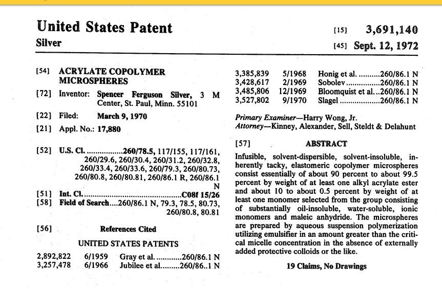 Patent document for Acrylate Copolymer Microspheres, listing inventors and an abstract.