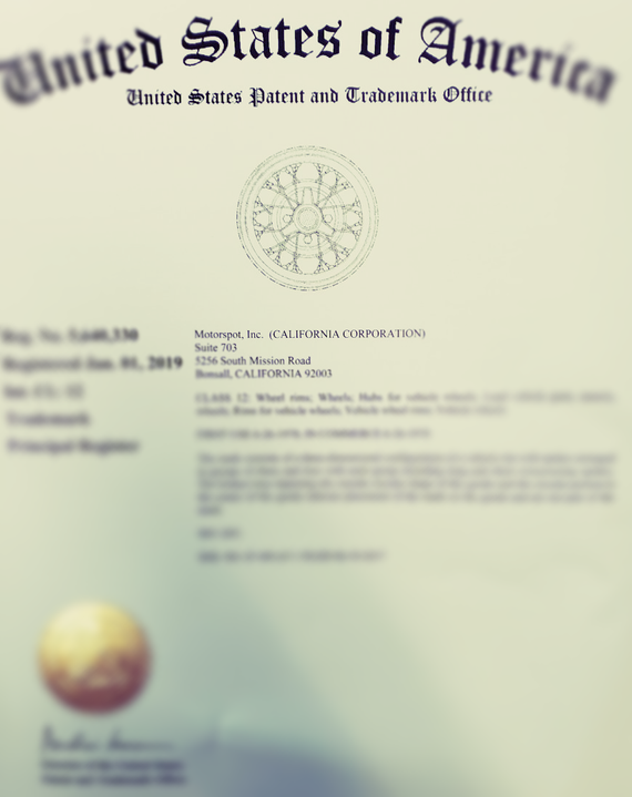 U.S. Patent document: text with official seal, registration information, and the words 