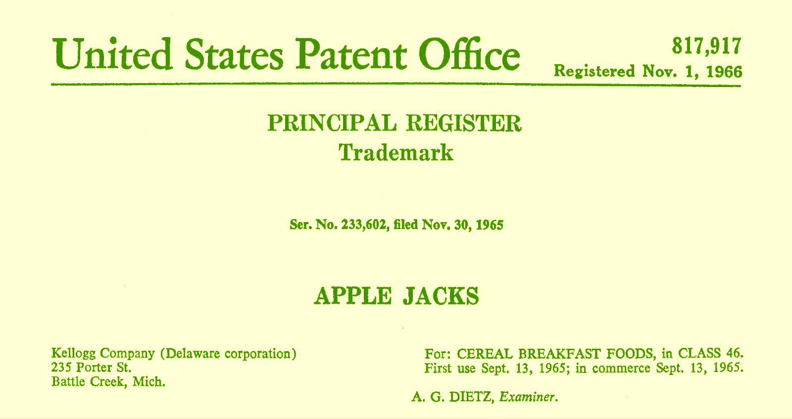 Trademark registration for 