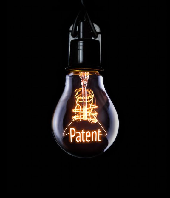 Lit lightbulb with 