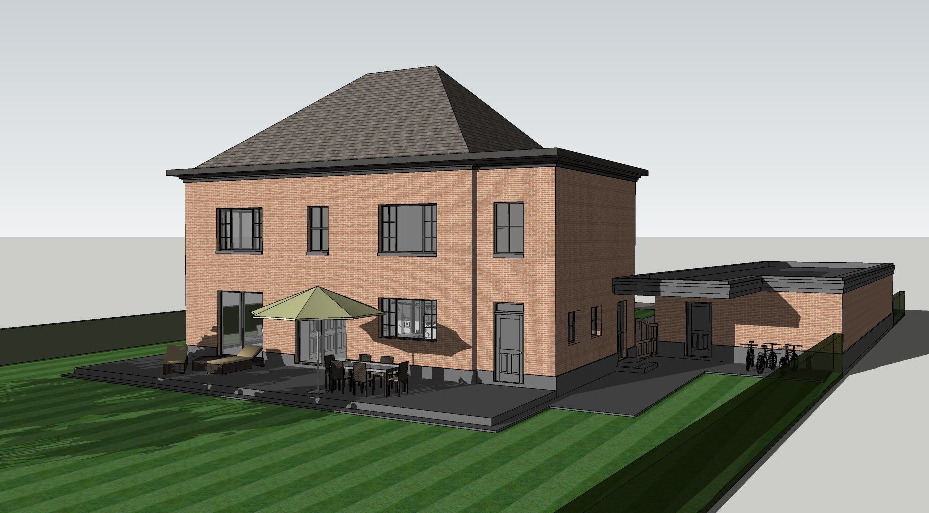 Verbouwing landhuis in manoir stijl tot lage energiewoning in Aarschot - Buiten - Architectengroep Janssens