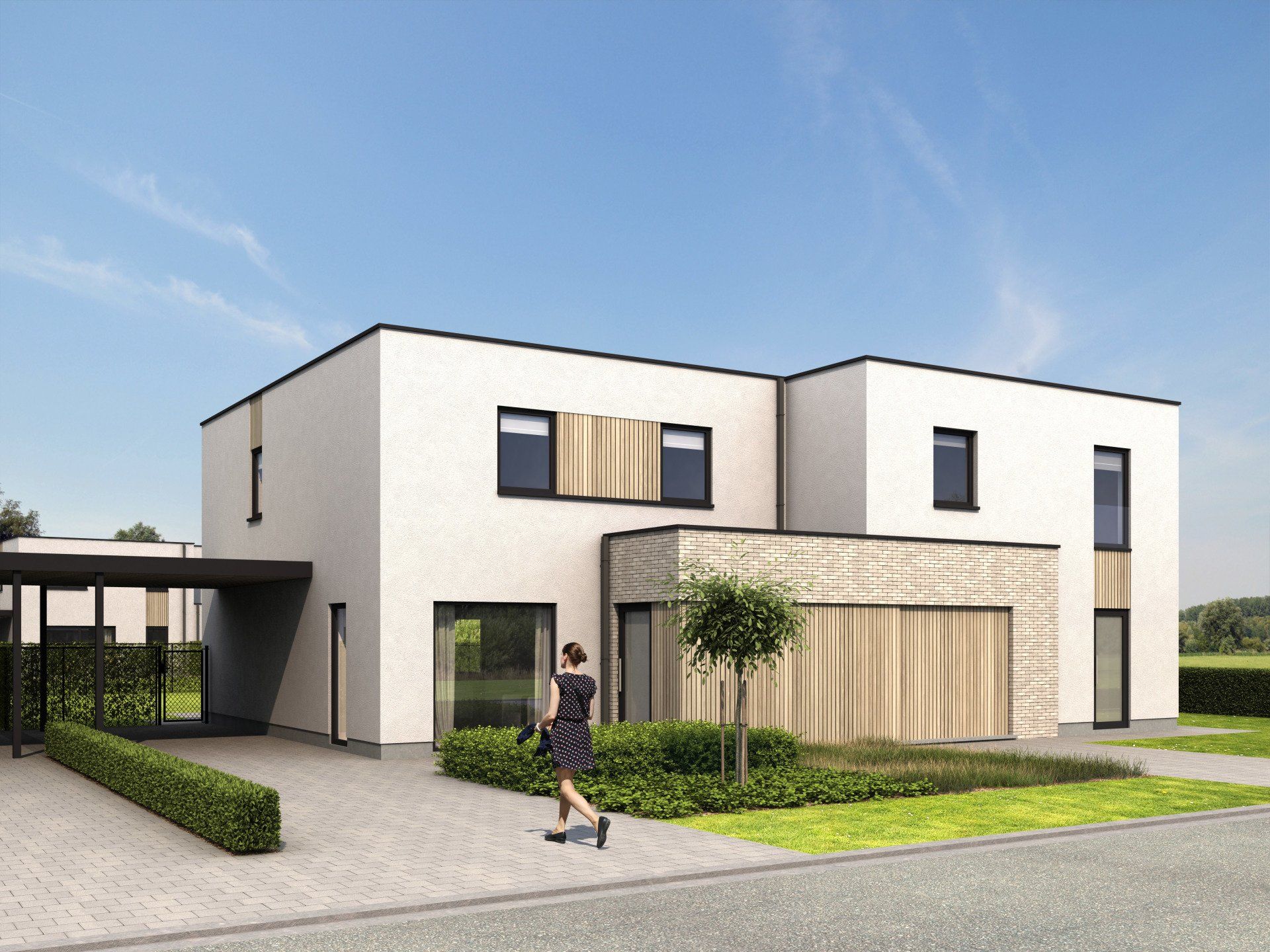 Meergezinswoningen verkaveling Wiekevorst - Projectbouw 14 - Architectengroep Janssens
