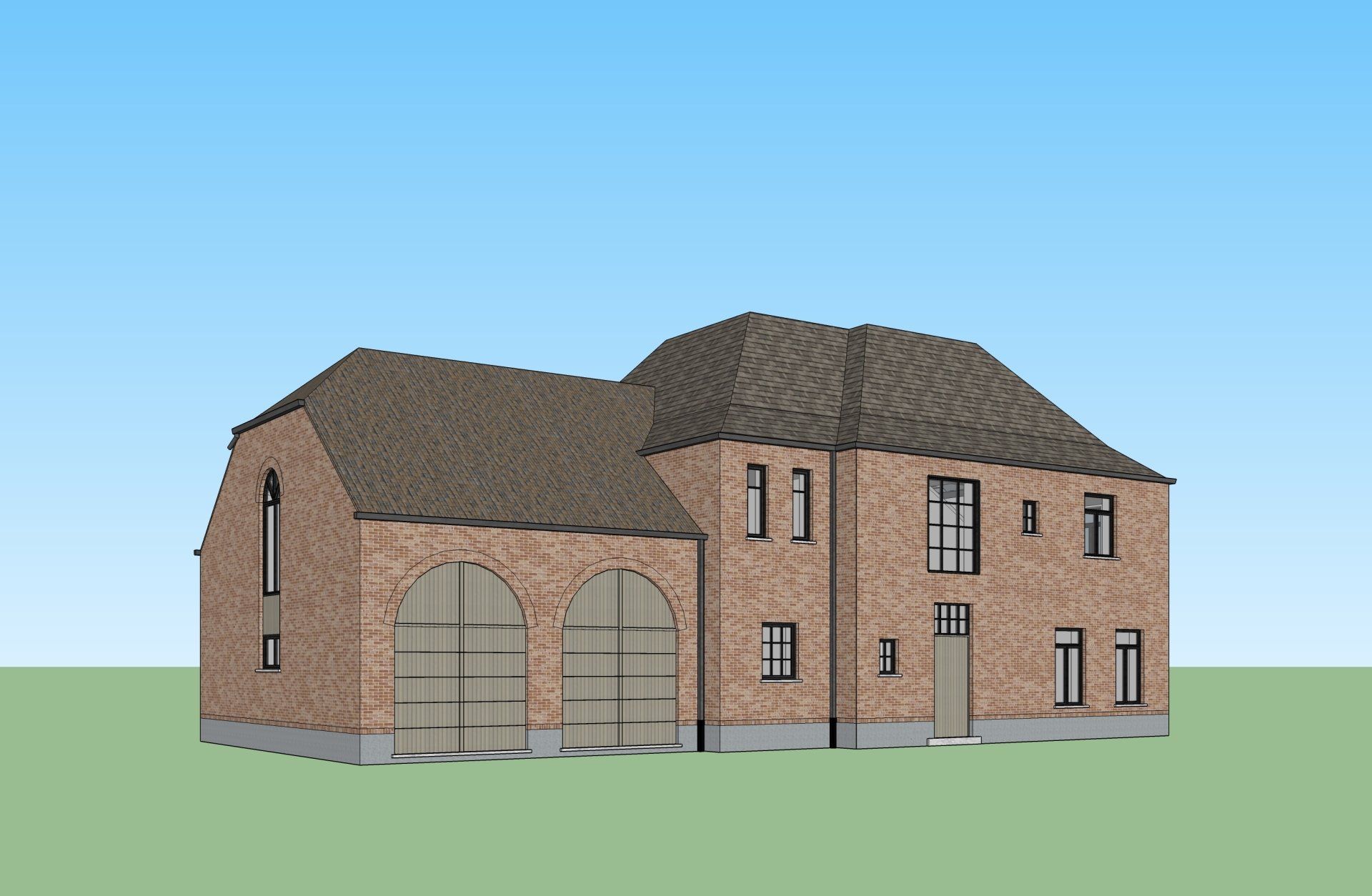 Architect nieuwbouw manoirstijl booischot - 3D voor - Architectengroep Janssens