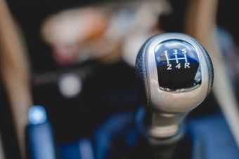 Close up image of a car gear stick