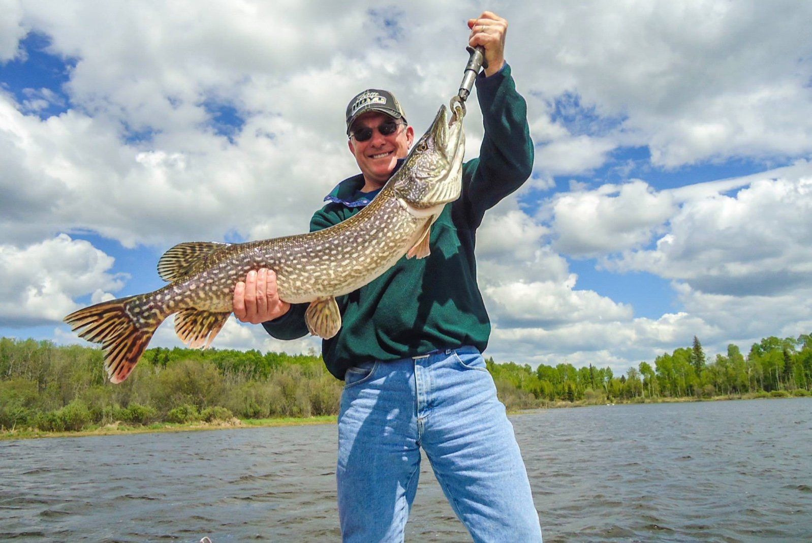 Man holding big fish.