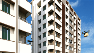 Approaching Drone Example High Rise Building