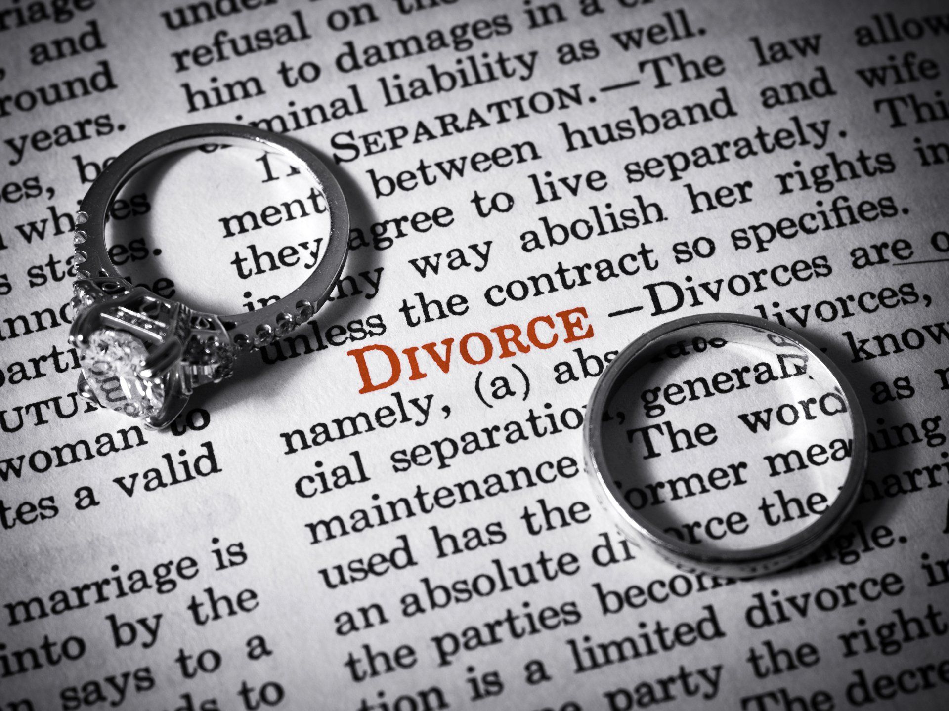 Two Rings With Divorce Meaning On Book — Hanover, PA — Kalasnik Law Office LLC Two Rings With Divorce Meaning On Book — Hanover, PA — Kalasnik Law Office LLC