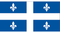 A blue and white flag with four white fleur de lis on it
